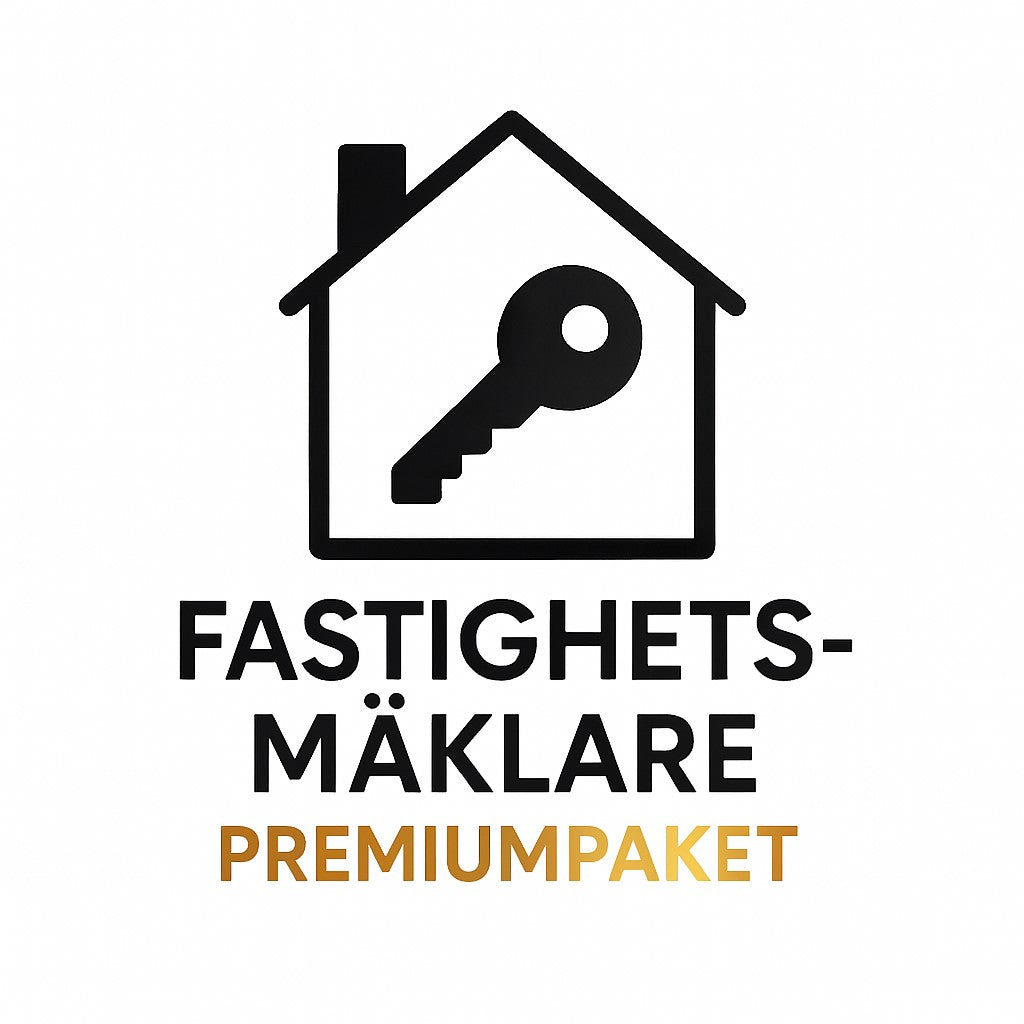 Produktbild för Fastighetsmäklare - Premiumpaket – Digitalt AI-promptpaket i PDF-format från Prompty.se