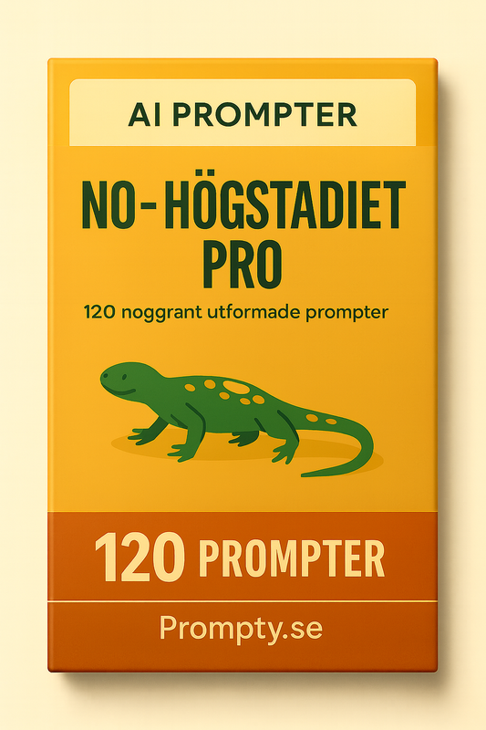Produktbild för NO – Högstadiet (Åk 7–9) – Komplett 4-i-1 Paket – Digitalt AI-promptpaket i PDF-format från Prompty.se